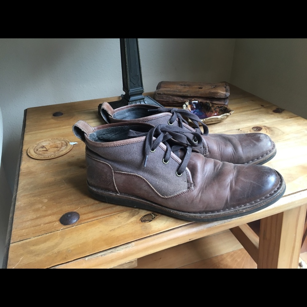 John Varvatos Leather Chukkas